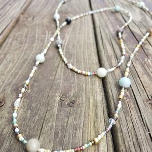 Handemade beaded wrap necklace